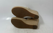 Load image into Gallery viewer, Michael Kors Womens White Signature Print Wedge Espadrille Heels Size 8.5
