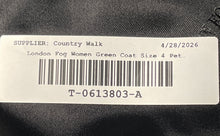 Load image into Gallery viewer, London Fog Womens Green Spread Collar Pockets Button Front Overcoat Size 4 Pet
