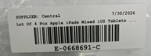Load image into Gallery viewer, Lot Of 4 Pcs Apple iPads Gray Mixed iOS Tablets Not Tested Locked For Parts
