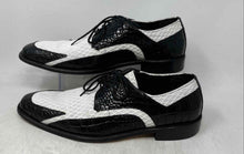 Load image into Gallery viewer, Stacy Adams Mens Black White Leather Lace-Up Derby Dress Shoes Size 10 M
