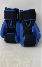 Load image into Gallery viewer, Title Blue Black Adjustable Strap Sporting Equipment Boxing Gloves Pair
