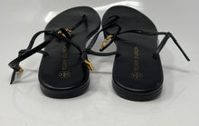Load image into Gallery viewer, Authentic Tory Burch Womens Capri Black Leather Thong Sandals Size 8.5M Damaged
