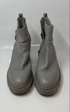 Load image into Gallery viewer, Marc Fisher Womens Waty Gray Leather Studded Side Zip Ankle Boots Size 8M
