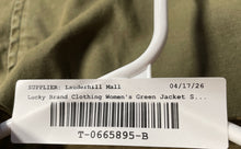 Load image into Gallery viewer, Lucky Brand Clothing Womens Green Button Front Military Jacket Size Small
