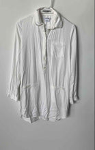 Load image into Gallery viewer, Lacoste Womens White Long Sleeve Front Pocket Collared Tunic Blouse Top Size 38
