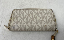 Load image into Gallery viewer, Michael Kors Womens Brown Beige Signature Print Leather Zip-Around Wallet
