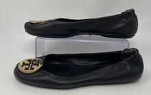 Load image into Gallery viewer, Authentic Tory Burch Womens Black Leather Slip-On Ballet Flats Size 8.5M Worn
