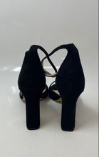 Load image into Gallery viewer, Nine West Womens Gavyn Black Buckle Block Heel Ankle Strap Heels Size 10.5
