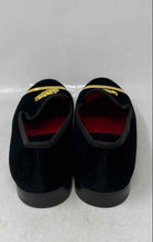 Load image into Gallery viewer, Foevtrue Mens Black &amp; Gold Quilt Lined Round Toe Slip-On Loafer Shoes Size EU 43
