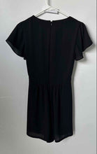 Load image into Gallery viewer, Express Womens Black Short Sleeve V-Neck Back Zipper One-Piece Romper Size 0

