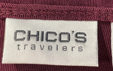Load image into Gallery viewer, Chico's Womens Travelers Maroon 3/4 Sleeve V-Neck Faux Wrap Blouse Top Size 0
