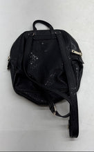 Load image into Gallery viewer, Guess Womens Tabbi Black Monogram Front Zip Pocket Adjustable Strap Backpack
