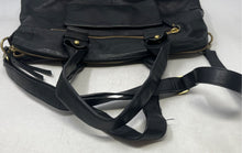 Load image into Gallery viewer, Sorial Womens Black Leather Double Handle Pockets Zip Top Lined Shoulder Bag
