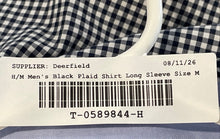 Load image into Gallery viewer, H&amp;M Mens Black White Gingham Premium Cotton Button-Up Shirt Size Medium
