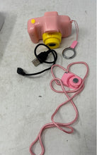Load image into Gallery viewer, Pink And Yellow Children's Compact Digital Toy Camera With Neck Strap Untested
