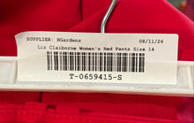 Load image into Gallery viewer, Liz Claiborne Womens Red Flat Front Classic Fit Straight Leg Ankle Pants Size 14
