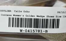 Load image into Gallery viewer, Comtesa Italian Shoemakers Womens Gold-Tone Wedge Heel Slide Sandals Size 11M
