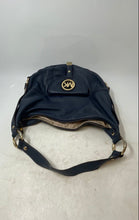 Load image into Gallery viewer, Michael Kors Womens Fulton Dark Blue Pebbled Leather Zip Top Shoulder Handbag
