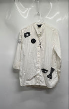 Load image into Gallery viewer, Armani Exchange Womens White Long Sleeve Embroidered Button-Up Shirt Size XS
