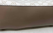 Load image into Gallery viewer, Nine West Womens White Beige Monogram Inner Pockets Zipper Satchel Bag
