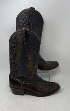 Load image into Gallery viewer, Mens Brown Leather Mid-Calf Round Toe Pull-On Cowboy Western Boots Size 10D
