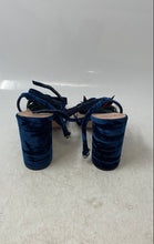Load image into Gallery viewer, J.Crew Womens Multicolor Open-Toe Velvet Bow Block Ankle Strap Heels Size 9
