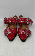 Load image into Gallery viewer, Steve Madden Womens Graya Red Black Pointed Toe Buckle Slingback Flats Size 6 M
