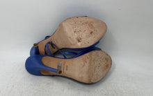 Load image into Gallery viewer, Badgley Mischka Womens Amara Blue Buckle Stiletto Platform Heels Size 6.5M
