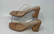 Load image into Gallery viewer, Steve Madden Womens Feeva Clear Beige Block Heel Slip-On Thong Sandals Size 6.5M
