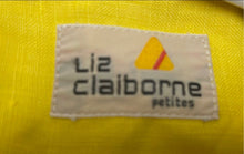 Load image into Gallery viewer, Liz Claiborne Womens Yellow Linen Long Sleeve Button-Up Shirt Size 6 Petite
