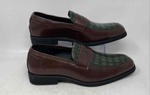 Load image into Gallery viewer, Unbranded Mens Green Brown Leather Slip-On Penny Loafer Shoes Size EUR 46
