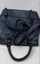 Load image into Gallery viewer, Darcy Marks London Womens Dark Blue Faux Leather Magnetic Flap Backpack With Tag
