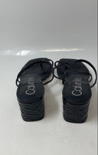 Load image into Gallery viewer, Calvin Klein Womens Belma 2 Black Croco-Embossed Block Heel Slide Sandals Sz 9.5
