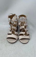 Load image into Gallery viewer, Coach Womens Larissa Beige Leather Open Toe Block Strappy Heels Size 7B
