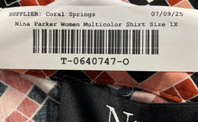 Load image into Gallery viewer, Nina Parker Womens Multicolor Geometric Collared Button-Up Shirt Size 1X w/ Tags
