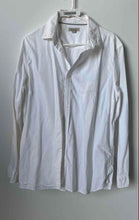 Load image into Gallery viewer, Calvin Klein Mens White Cotton Spread Collar Long Sleeve Button-Up Shirt Size L
