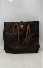Load image into Gallery viewer, Michael Kors Womens Jet Set Travel Brown Signature Print Double Handle Tote Bag

