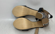 Load image into Gallery viewer, Ficelle Paris Womens Black White Block Heel Ankle Strap Sandals Size EUR 37
