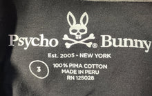 Load image into Gallery viewer, Psycho Bunny Mens Black Pima Cotton Short Sleeve Crew Neck T-Shirt Size 3
