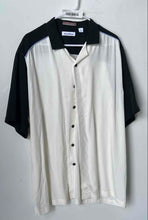 Load image into Gallery viewer, Caribbean Mens Beige Colorblock Short Sleeve Collared Button-Up Shirt Size XL
