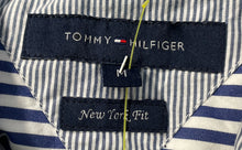 Load image into Gallery viewer, Tommy Hilfiger Mens Blue White Striped Long Sleeve Cotton Button-Up Shirt Size M
