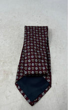 Load image into Gallery viewer, Mens Burgundy Geometric Print Silk Adjustable Designer Tie Made In Italy
