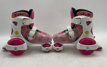 Load image into Gallery viewer, Roller Derby Girls Fun Roll Pink And White Roller Skates Size 11.5C
