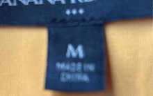 Load image into Gallery viewer, Banana Republic Womens Yellow Satin 3/4 Sleeve Collared Button-Up Shirt Size M
