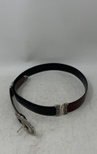 Load image into Gallery viewer, Mens Black Brown Western Gator Embossed Leather Reversible Belt Size L
