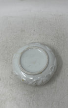 Load image into Gallery viewer, White Floral Engraved Porcelain Vanity Collectible Round Trinket Box With Lid
