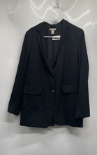Load image into Gallery viewer, H&amp;M Womens Black Regular Fit Notch Lapel Long Sleeve Two-Button Blazer Size M
