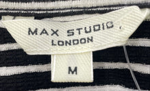 Load image into Gallery viewer, Max Studio Womens Black White Striped Raglan Sleeve Cropped Blouse Top Size M
