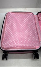 Load image into Gallery viewer, Rockland Unisex Pink Retractable Handle Lined Zip-Around Travel Trolley Bag
