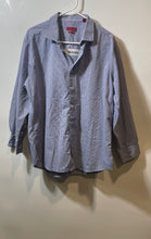 Load image into Gallery viewer, Alfani Mens Blue Printed Fitted Stretch Long Sleeve Dress Shirt Size XL 17
